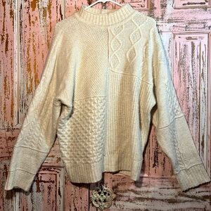 American Eagle Outfitters Women’s Ivory Textured Sweater